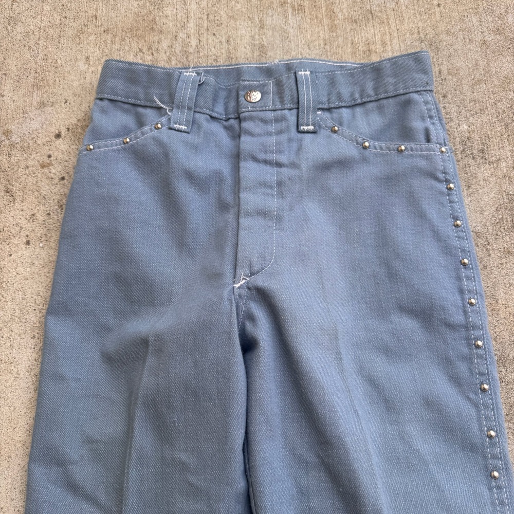 Vintage Billy the Kid 70s Studded Flared Jeans Women's Blue High Waist 25x28 USA - Picture 3 of 10